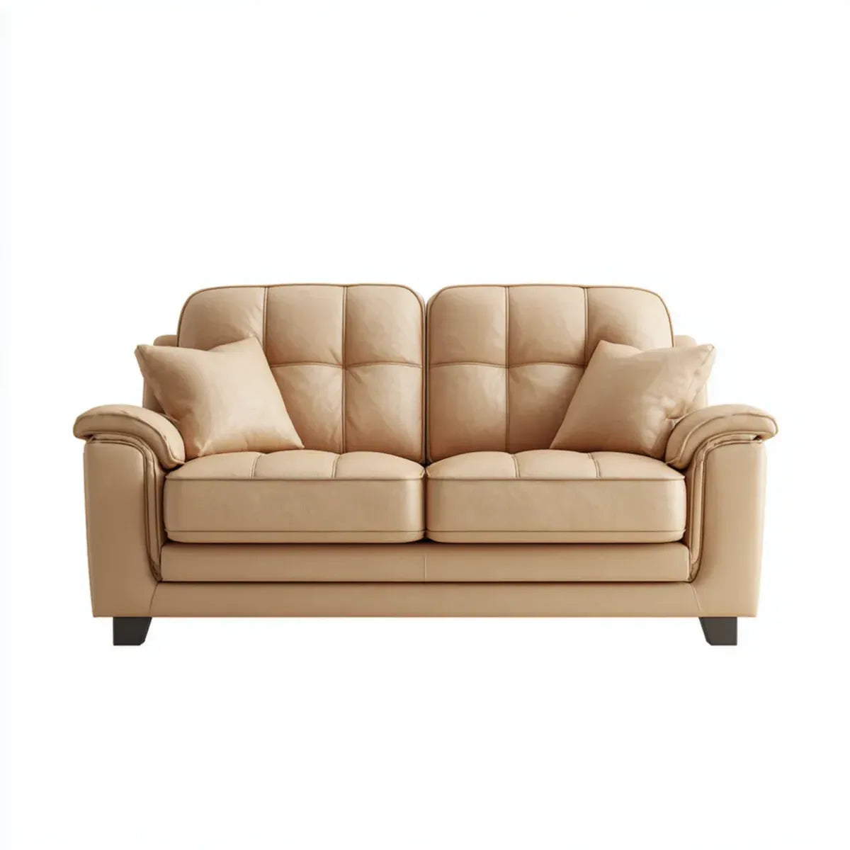 2-Sitzer Sofa Beige 170 x 90 x 92 cm PU-Kunstleder Rechteckig