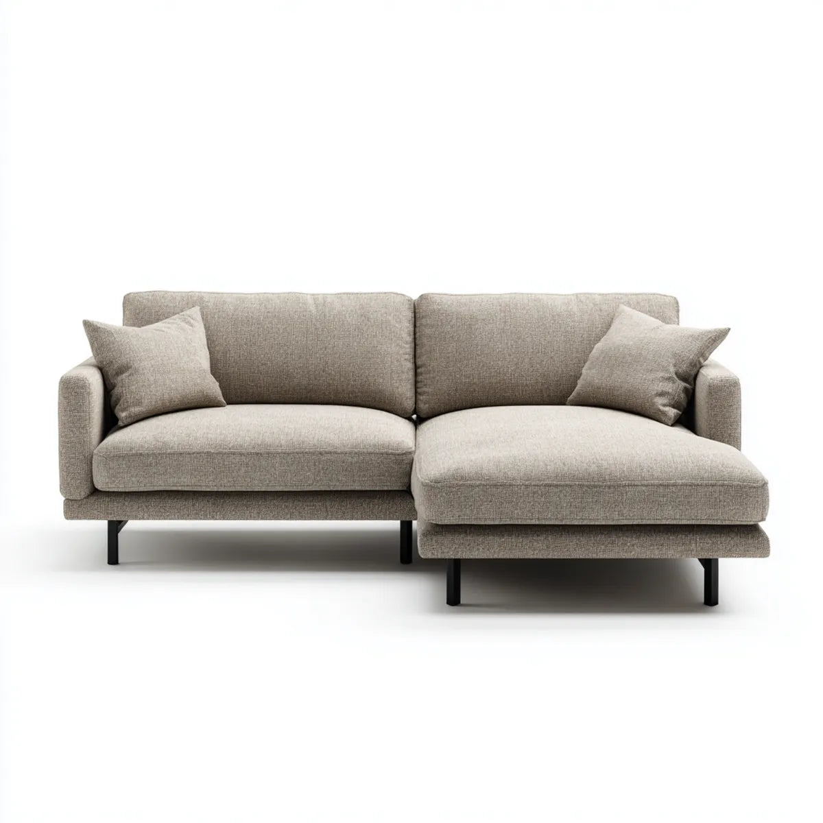 Ecksofa mit Recamiere rechts Taupe 250 x 160 x 85 cm Polyester L-Form