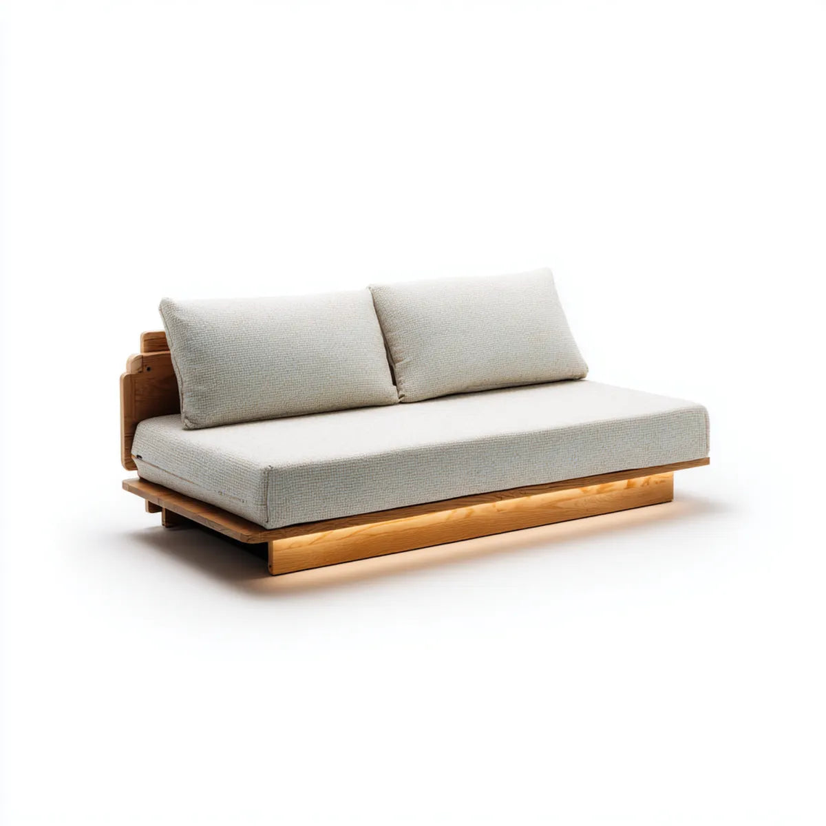 2-Sitzer Sofa Beige 180 x 90 x 75 cm Polyester Massivholz Rechteckig